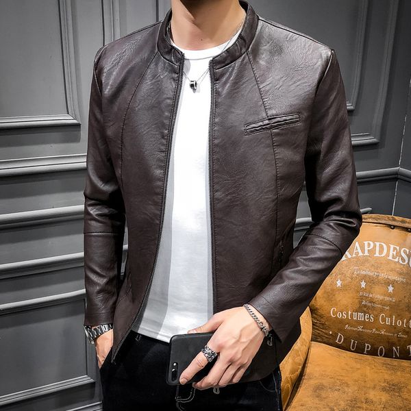 2019 spring new style youth pu leather men slim fit korean-style trend handsome biker jacket thin coat men's, Black
2019 spring new style youth pu leather men slim fit korean-style trend handsome biker jacket thin coat men's, Black