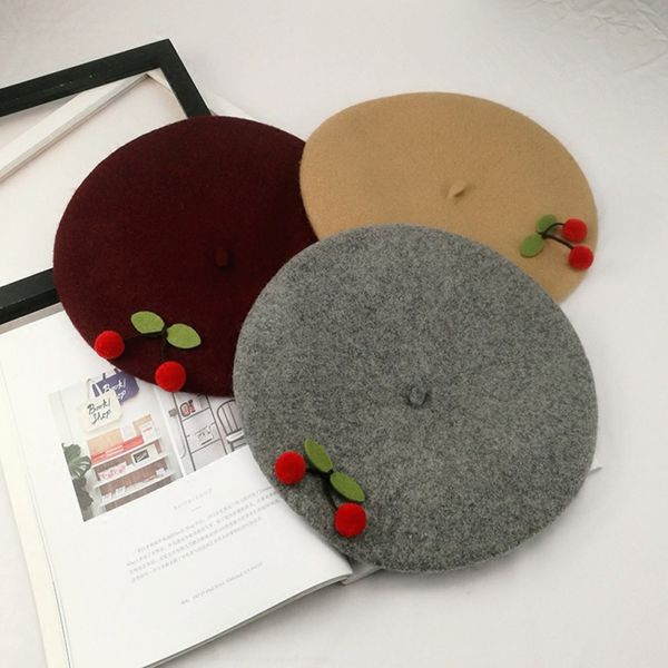 japanese vintage cherry wool cap female sweet painter hat decorative beret women's hats new, Blue;gray
japanese vintage cherry wool cap female sweet painter hat decorative beret women's hats new, Blue;gray