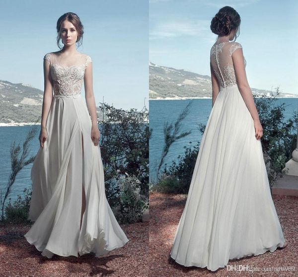 fantastic a-line lace applique beach wedding dresses with cap sleeves side split bridal gowns white summer chiffon wedding dress
fantastic a-line lace applique beach wedding dresses with cap sleeves side split bridal gowns white summer chiffon wedding dress