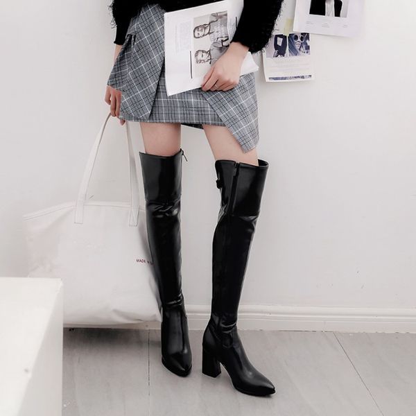 pxelena fashion thigh high boots ladies shoes square high heels over the knee boots women side zipper date black white 34-43
pxelena fashion thigh high boots ladies shoes square high heels over the knee boots women side zipper date black white 34-43