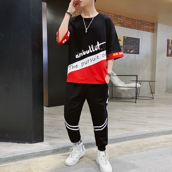 4xl 2020 summer men's new sports two-piece suit european and american alphabet printing youth suit, Gray
4xl 2020 summer men's new sports two-piece suit european and american alphabet printing youth suit, Gray