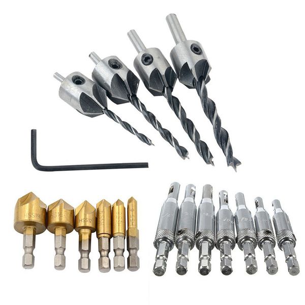 7pcs door self-centering hinge drill bit + 6pcs hex shank 90 degree 5 flute chamfering drill 6mm-19mm + 4pcs hss 5 flute counter
7pcs door self-centering hinge drill bit + 6pcs hex shank 90 degree 5 flute chamfering drill 6mm-19mm + 4pcs hss 5 flute counter