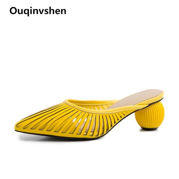 ouqinvshen hollow cow leather women shoes 2019 plus size strange style yellow women mules pointed toe summer slippers, Black
ouqinvshen hollow cow leather women shoes 2019 plus size strange style yellow women mules pointed toe summer slippers, Black