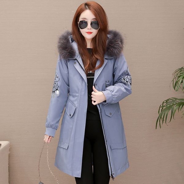 large fur collar hooded down jacket women's mid-length 2019 winter new style korean-style waist hugging slimming fashion elegant, Black;white
large fur collar hooded down jacket women's mid-length 2019 winter new style korean-style waist hugging slimming fashion elegant, Black;white