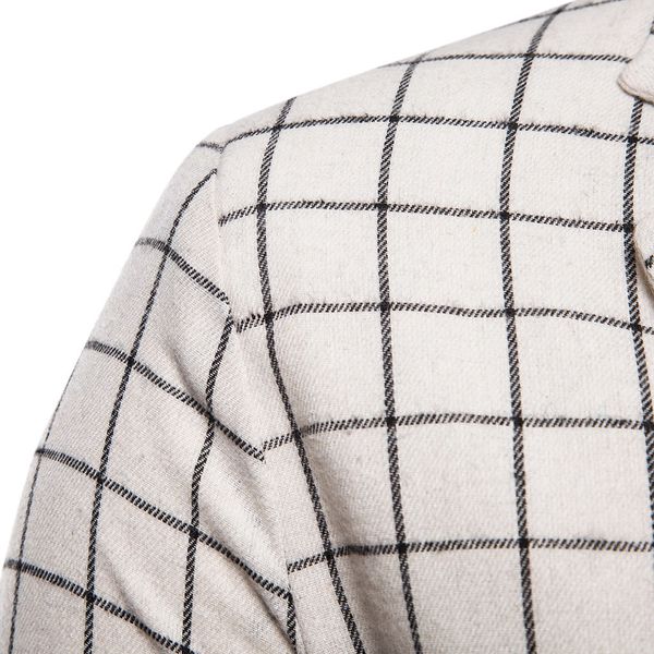 kh1 men's fashion plaid blazer jackets coats formal business blazers casual long sleeve stand down outwears men rugular, White;black
kh1 men's fashion plaid blazer jackets coats formal business blazers casual long sleeve stand down outwears men rugular, White;black