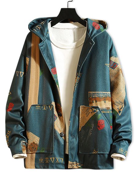 mens newspaper flower letter graphic print hooded jacket cotton men vintage print button pocket coat spring daily outdoor jackets, Black;brown
mens newspaper flower letter graphic print hooded jacket cotton men vintage print button pocket coat spring daily outdoor jackets, Black;brown