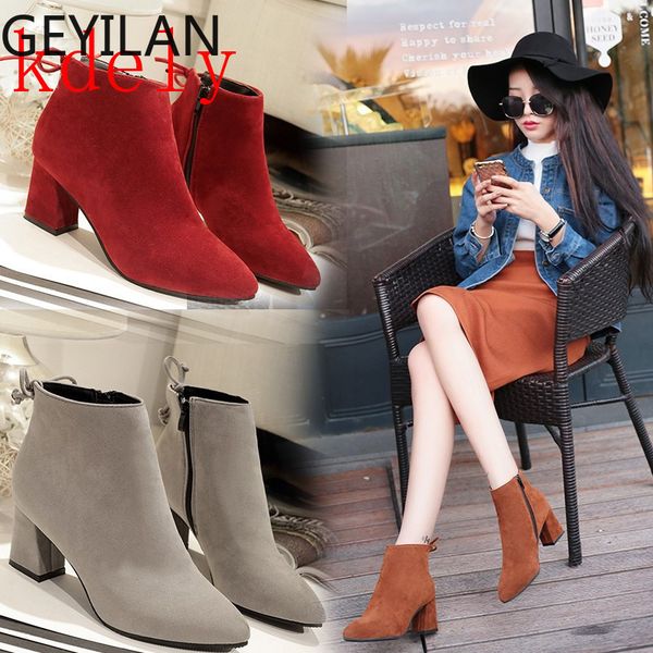 2020 ashion spring women boots zip casual flock boots pointed toe high square heel warm women ankle, Black
2020 ashion spring women boots zip casual flock boots pointed toe high square heel warm women ankle, Black