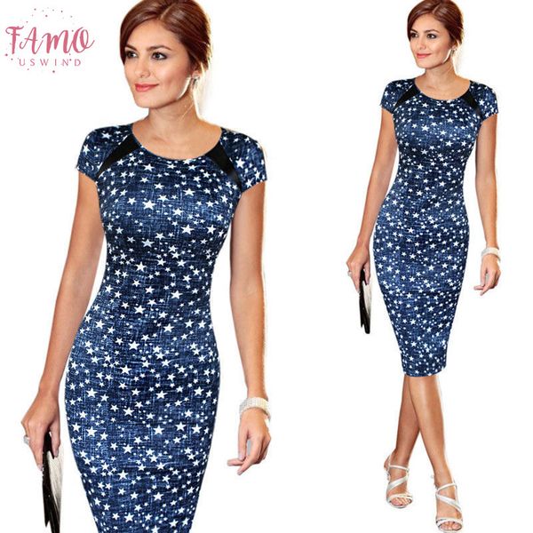 elegant womens short sleeve dot star summer print dress formal business work sheath pencil knee length dresses evening party vestidos, Black;gray
elegant womens short sleeve dot star summer print dress formal business work sheath pencil knee length dresses evening party vestidos, Black;gray