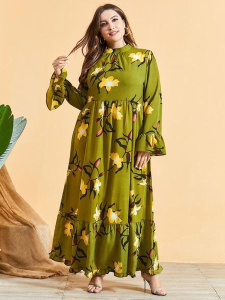 yellow flower print boho maxi dress green stand collar flare long sleeve empire pleated a line dresses plus size muslim clothing, Black;gray
yellow flower print boho maxi dress green stand collar flare long sleeve empire pleated a line dresses plus size muslim clothing, Black;gray