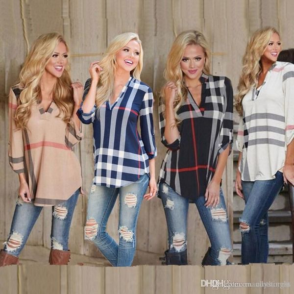 wholesale- 3xl 2017 new black summer women blouse v-neck chiffon shirt plus size long female casual loose plaid blouse ladies clothing, White
wholesale- 3xl 2017 new black summer women blouse v-neck chiffon shirt plus size long female casual loose plaid blouse ladies clothing, White