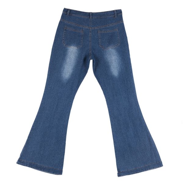 women fashion high-rise wide leg flared jeans retro bell bottom jeans denim ladies zipper pocket trousers, Blue
women fashion high-rise wide leg flared jeans retro bell bottom jeans denim ladies zipper pocket trousers, Blue