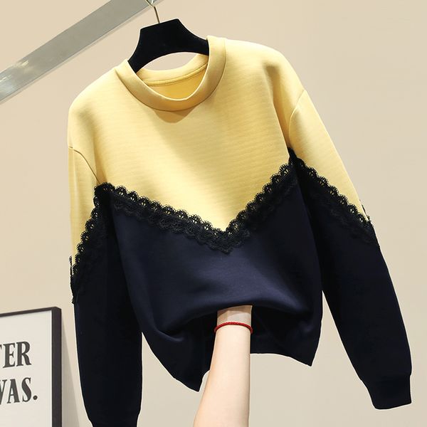 oversize sweatshirt women loose hoodie outfit bf students yellow hoodies lace patch pullover pullovers pull femme ropa mujer, Black
oversize sweatshirt women loose hoodie outfit bf students yellow hoodies lace patch pullover pullovers pull femme ropa mujer, Black