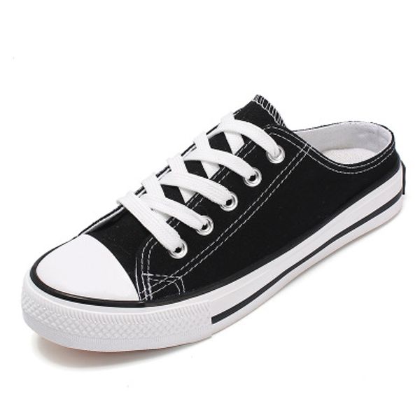 2020 spring, summer and autumn casual low-shallow mouth canvas shoes half-support women's wild flat shoes, Black
2020 spring, summer and autumn casual low-shallow mouth canvas shoes half-support women's wild flat shoes, Black