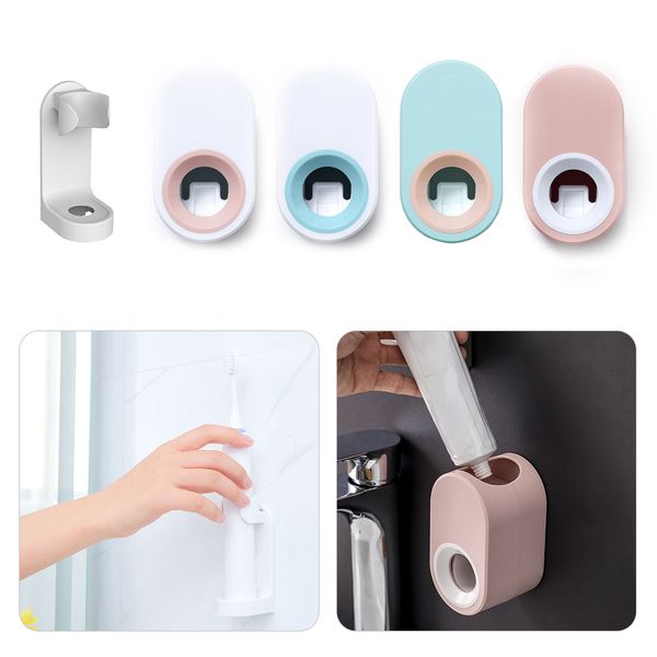 traceless stand rack toothpaste&toothbrush organizer electric toothbrush wall-mounted holder toothpaste squeezer bathroom tools
traceless stand rack toothpaste&toothbrush organizer electric toothbrush wall-mounted holder toothpaste squeezer bathroom tools