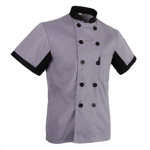 short mesh sleeves chef jacket coat kitchen bakery uniform for women men, White;black
short mesh sleeves chef jacket coat kitchen bakery uniform for women men, White;black