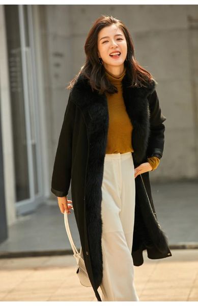 aorice women wool blends real fur coat jacket rex fur liner collar winter female overcoat trench parka zy19127, Black
aorice women wool blends real fur coat jacket rex fur liner collar winter female overcoat trench parka zy19127, Black