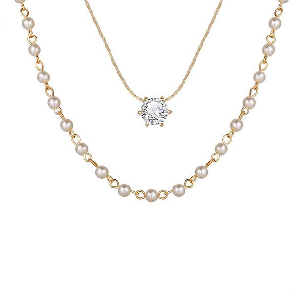 misananryne korean jewelry imitation pearl rhinestone choker necklace for women fashion double layer chain necklace, Golden;silver
misananryne korean jewelry imitation pearl rhinestone choker necklace for women fashion double layer chain necklace, Golden;silver