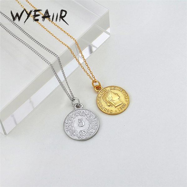 wyeaiir 925 sterling silver penny coin queen retro simple clavicle chain female necklace
wyeaiir 925 sterling silver penny coin queen retro simple clavicle chain female necklace