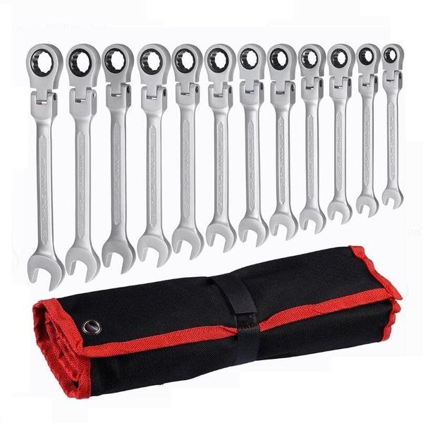 yofe 12pcs 8-19mm reversible flex-head ratchet wrench set for auto repair tool set combination spanner keys hand tools kit
yofe 12pcs 8-19mm reversible flex-head ratchet wrench set for auto repair tool set combination spanner keys hand tools kit