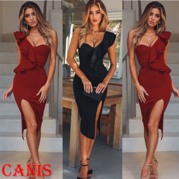 fashion summer women bandage sleeveless bodycon one shoulder ruffle side slit solid party club dress hot, Black;gray
fashion summer women bandage sleeveless bodycon one shoulder ruffle side slit solid party club dress hot, Black;gray