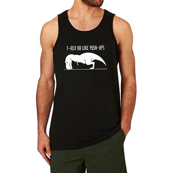 men's t-rex no like push-ups funny casual workout gym tank men cotton summer tank, White;black
men's t-rex no like push-ups funny casual workout gym tank men cotton summer tank, White;black