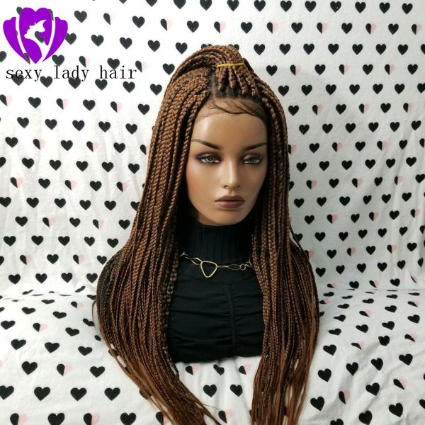long medium brown color braided full lace front wig braided box braids wig with baby hair jumbo braids wigs for black women
long medium brown color braided full lace front wig braided box braids wig with baby hair jumbo braids wigs for black women