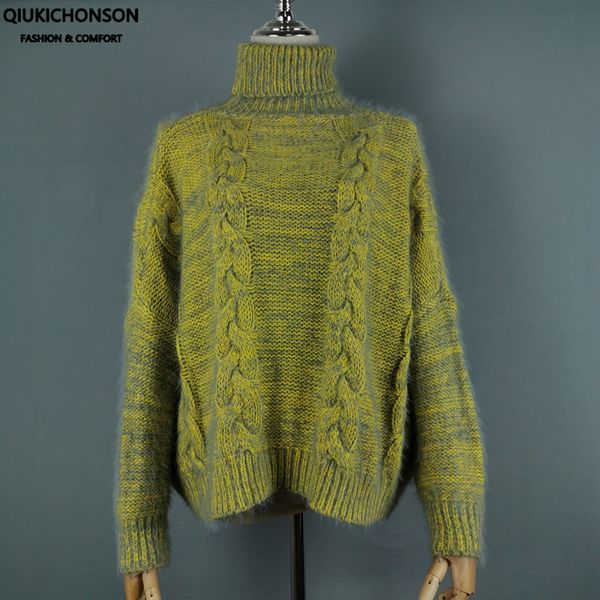 vintage twisted knitted turtleneck sweater women autumn winter fluffy synthetic mink cashmere pullover sweaters ladies jumpers, White;black
vintage twisted knitted turtleneck sweater women autumn winter fluffy synthetic mink cashmere pullover sweaters ladies jumpers, White;black