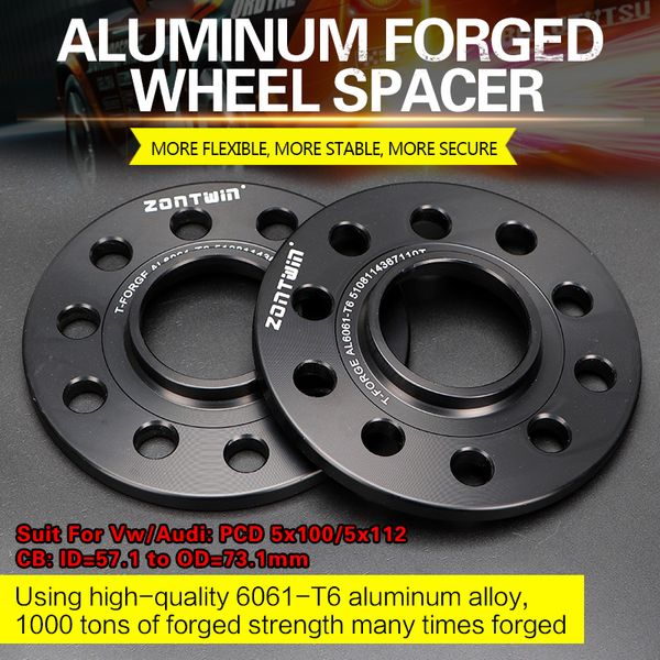

2/4pcs 3/5/8/10/12/15/20mm wheel spacer adapters pcd 5x100/5x112 cb: id=57.1mm to od=73.1mm suit for vw/ car