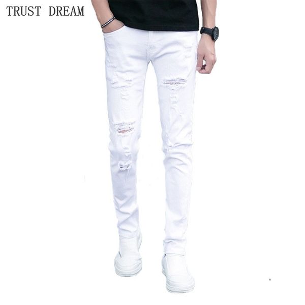 2019 new spring summer man slim white ripped holes jeans men designer skinny denim pants male street wear quatliy trousers, Blue
2019 new spring summer man slim white ripped holes jeans men designer skinny denim pants male street wear quatliy trousers, Blue