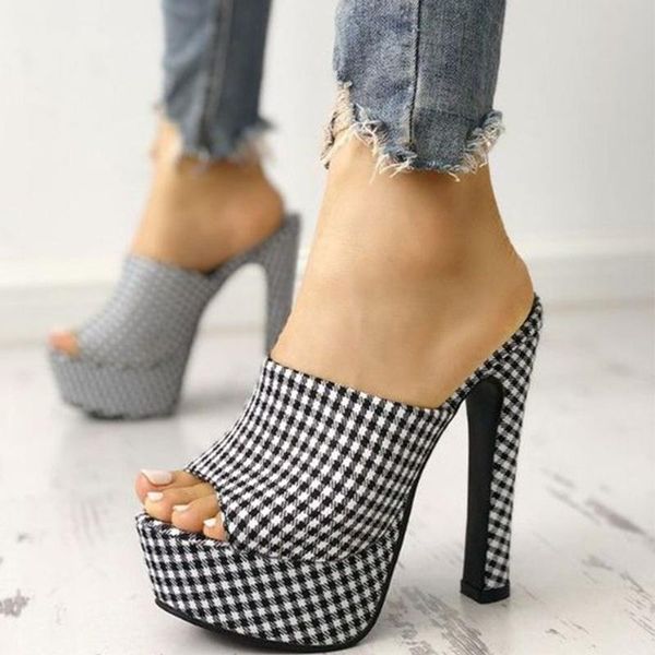 doratasia extreme high heels plaid platform summer mules slides party sandal slippers women shoes female, Black
doratasia extreme high heels plaid platform summer mules slides party sandal slippers women shoes female, Black