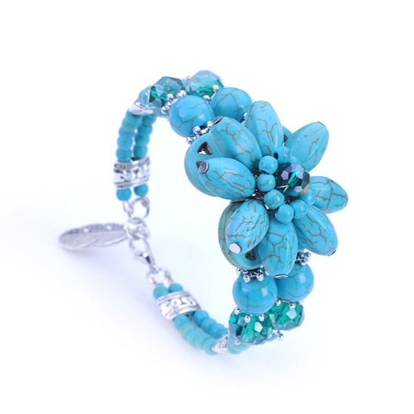 wholesale 10 pcs trendy silver plated flower with green turquoise stone bracelet white howlite tassels jewelry, Black
wholesale 10 pcs trendy silver plated flower with green turquoise stone bracelet white howlite tassels jewelry, Black