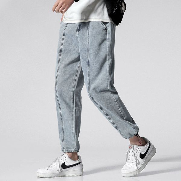 men's jeans 2020 spring and summer new loose solid color casual cropped pants young personality fashion trend men's clothing, Blue
men's jeans 2020 spring and summer new loose solid color casual cropped pants young personality fashion trend men's clothing, Blue