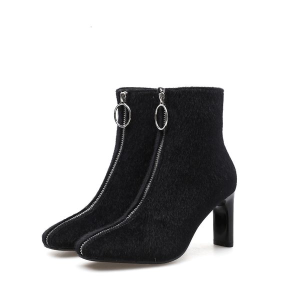 fashion woman square head leopard shoes vintage designer front zippers lady high heel boots zapatillas mujer, Black
fashion woman square head leopard shoes vintage designer front zippers lady high heel boots zapatillas mujer, Black
