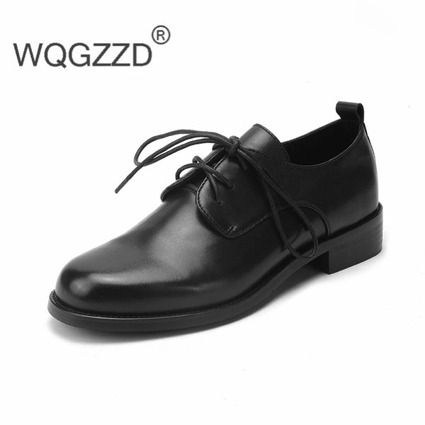 2020 new winter shoes women's loafers genuine leather lace up leisure round toe loafers women's oxford shoes zapatos de mujer, Black
2020 new winter shoes women's loafers genuine leather lace up leisure round toe loafers women's oxford shoes zapatos de mujer, Black