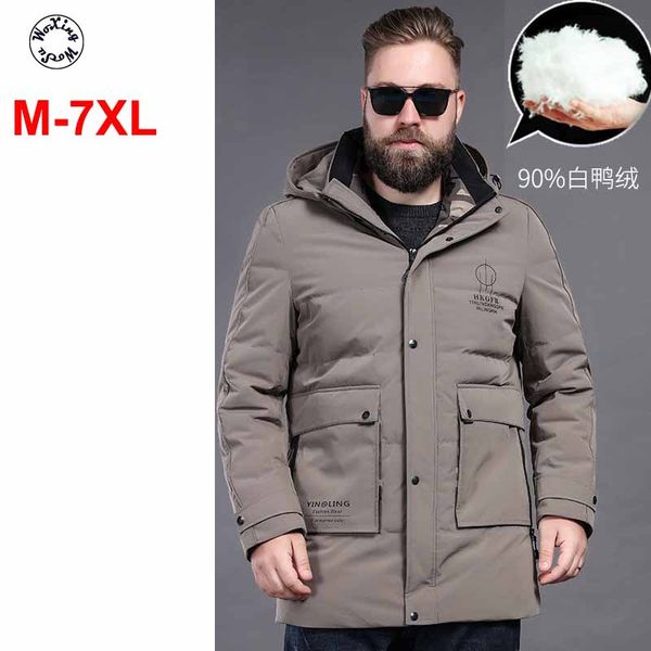 7xl men's hooded down jacket loose and thickened mid long white duck down coat fashion winter warm coat detachable cap m to 7xl, Black
7xl men's hooded down jacket loose and thickened mid long white duck down coat fashion winter warm coat detachable cap m to 7xl, Black