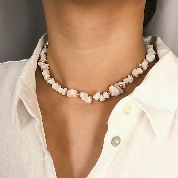 fashion crystal simple transparent white original stone choker necklace ladies sweet beaded necklace for women jewelry gifts, Golden;silver
fashion crystal simple transparent white original stone choker necklace ladies sweet beaded necklace for women jewelry gifts, Golden;silver