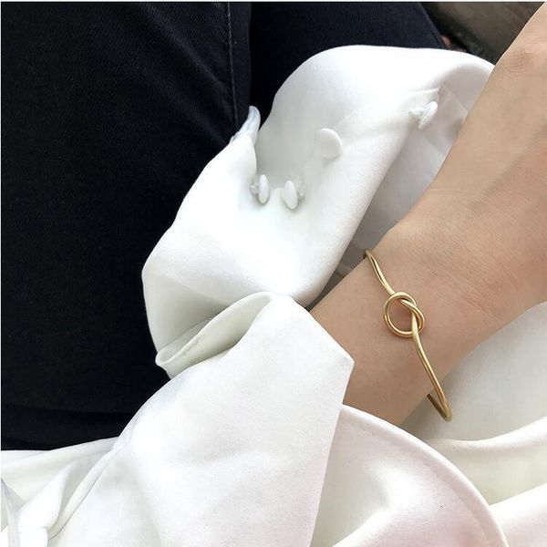 metal knot female diy simple love open bracelet, Golden;silver 
metal knot female diy simple love open bracelet, Golden;silver