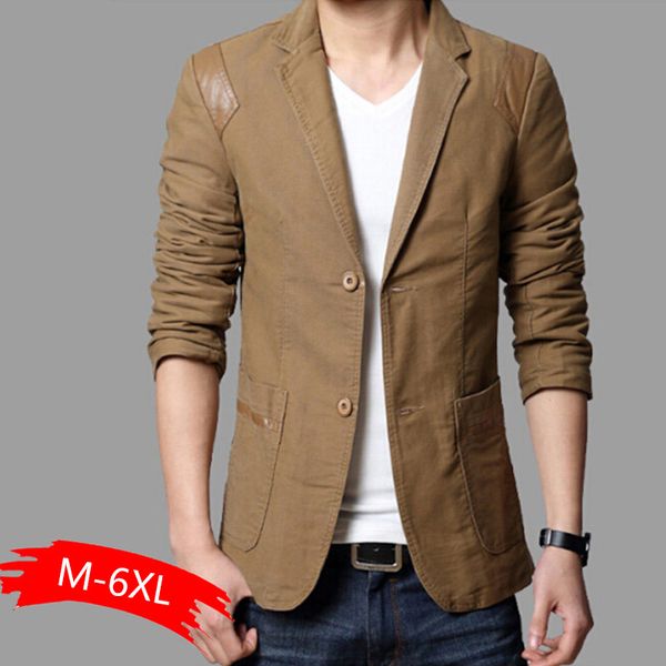 new fashion spring and autumn men's clothing casual slim fit blazer leather patchwork plus size suits jacket men outwear, White;black
new fashion spring and autumn men's clothing casual slim fit blazer leather patchwork plus size suits jacket men outwear, White;black