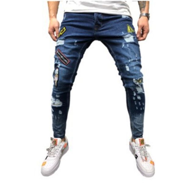 hole embroidered jeans slim men trousers new men's casual thin summer denim pants classic cowboys young man, Blue
hole embroidered jeans slim men trousers new men's casual thin summer denim pants classic cowboys young man, Blue