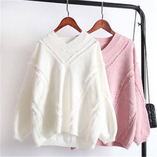 autumn winter loose women's sweater 2019 new pullover solid v-neck long sleeve warm knit bottoming shirtr clothingfemale c81, White;black
autumn winter loose women's sweater 2019 new pullover solid v-neck long sleeve warm knit bottoming shirtr clothingfemale c81, White;black