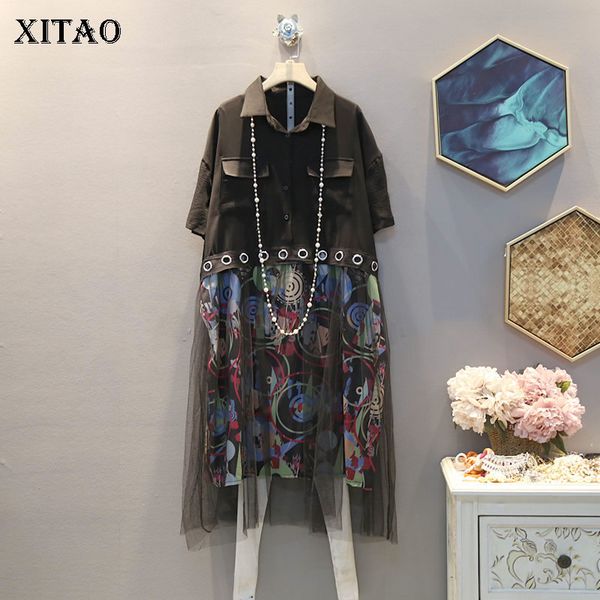 xitao vintage women black dress fashion new 2020 spring elegant small fresh patchwork pocket minority mesh dress zll4665, Black;gray 
xitao vintage women black dress fashion new 2020 spring elegant small fresh patchwork pocket minority mesh dress zll4665, Black;gray