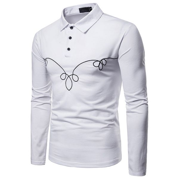 spring autumn mens designer polos long sleeve turn down collar solid color embroidery casual male clothing, White;black
spring autumn mens designer polos long sleeve turn down collar solid color embroidery casual male clothing, White;black