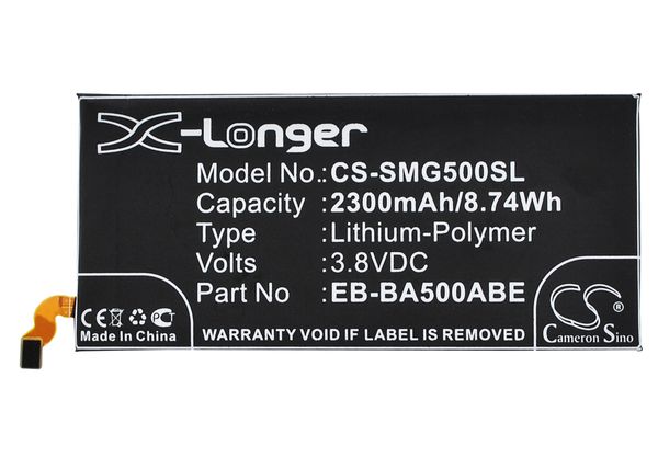 cameron sino 2300mah battery eb-ba500abe for samsung galaxy a5,sm-a5000,a500f,a500g,a500h,a500k,a500l,a500m,a500s,a500x,a500y
cameron sino 2300mah battery eb-ba500abe for samsung galaxy a5,sm-a5000,a500f,a500g,a500h,a500k,a500l,a500m,a500s,a500x,a500y