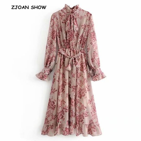 casual dresses 2021 spring pink flower print long sleeve dress with sashes women vintage tide bow collar ruffles hem femme vestido, Black;gray
casual dresses 2021 spring pink flower print long sleeve dress with sashes women vintage tide bow collar ruffles hem femme vestido, Black;gray