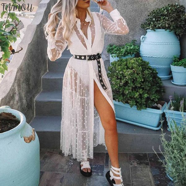 lace polka dot long blouses shirts dress women see through transparent cocktail party beach dress sundress cover up shirt, White
lace polka dot long blouses shirts dress women see through transparent cocktail party beach dress sundress cover up shirt, White