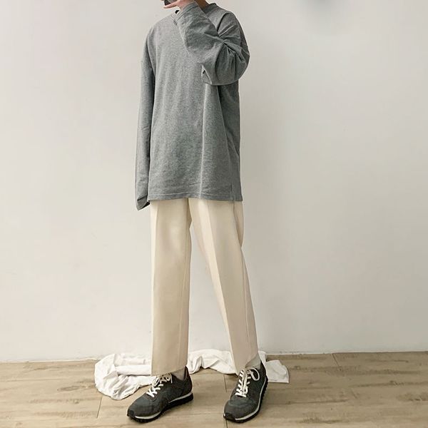 men's pants korean straight casual fashion solid color business dress men streetwear wild loose suit mens trousers, Black
men's pants korean straight casual fashion solid color business dress men streetwear wild loose suit mens trousers, Black