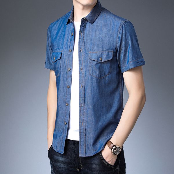 2019 new summer mens business casual denim shirts men 100% cotton shirt male short sleeve fashion shirt, White;black
2019 new summer mens business casual denim shirts men 100% cotton shirt male short sleeve fashion shirt, White;black