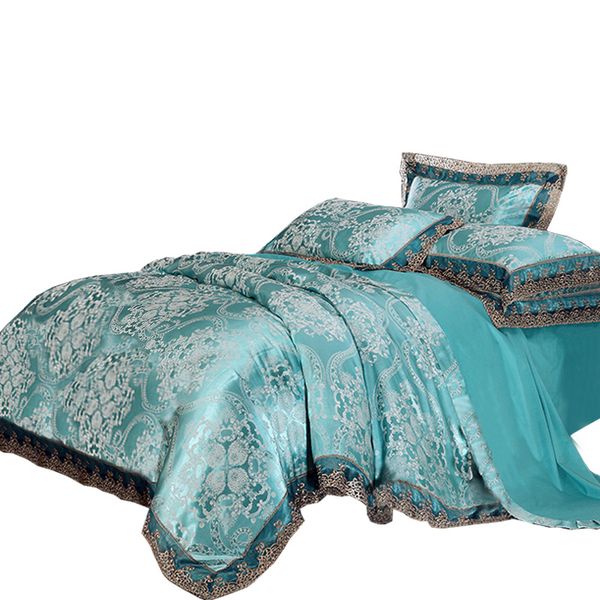 papa&mima jacquard bedlinen king size lace duvet cover set silk and cotton bedding sets