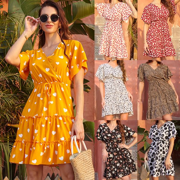 Women Flora Print Dress Pleated Short Sleeve Female Casual Straight Dresses Vestidos YY6240
Women Flora Print Dress Pleated Short Sleeve Female Casual Straight Dresses Vestidos YY6240