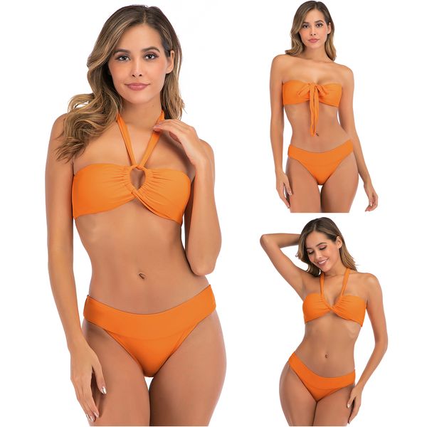 women's bikini set clear changeable split swimsuit strappy halter low waist tankini set two piece summer swimwear orange, White;black
women's bikini set clear changeable split swimsuit strappy halter low waist tankini set two piece summer swimwear orange, White;black